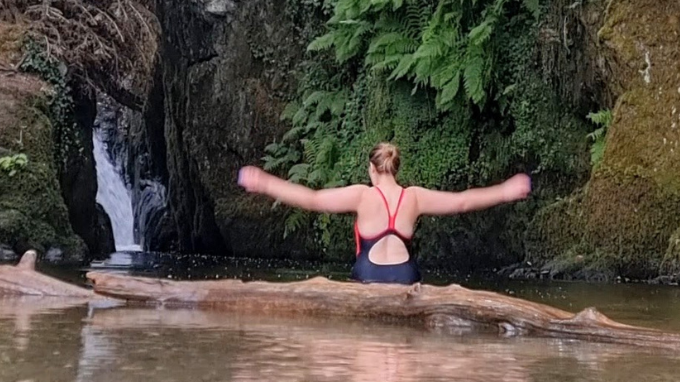 At the Ffyone Waterfall in Wales, I entered the whimsical water and swam into the waterfall soaked in folklore. It was perfect for my own holistic care. 
